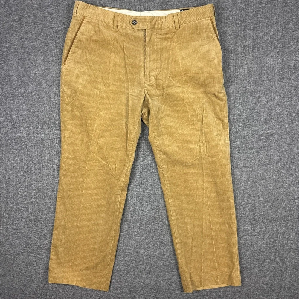 Polo Ralph Lauren Corduroy Pants Mens 38x28* Brown Stretch Vintage Preppy Office